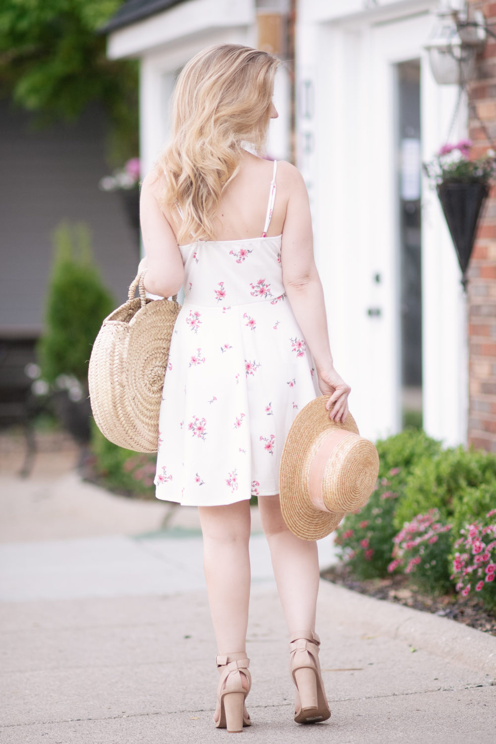 Michigan Petite Fashion and Lifestyle Blog | Xhiliration Floral Print Strappy Fit & Flare Dress