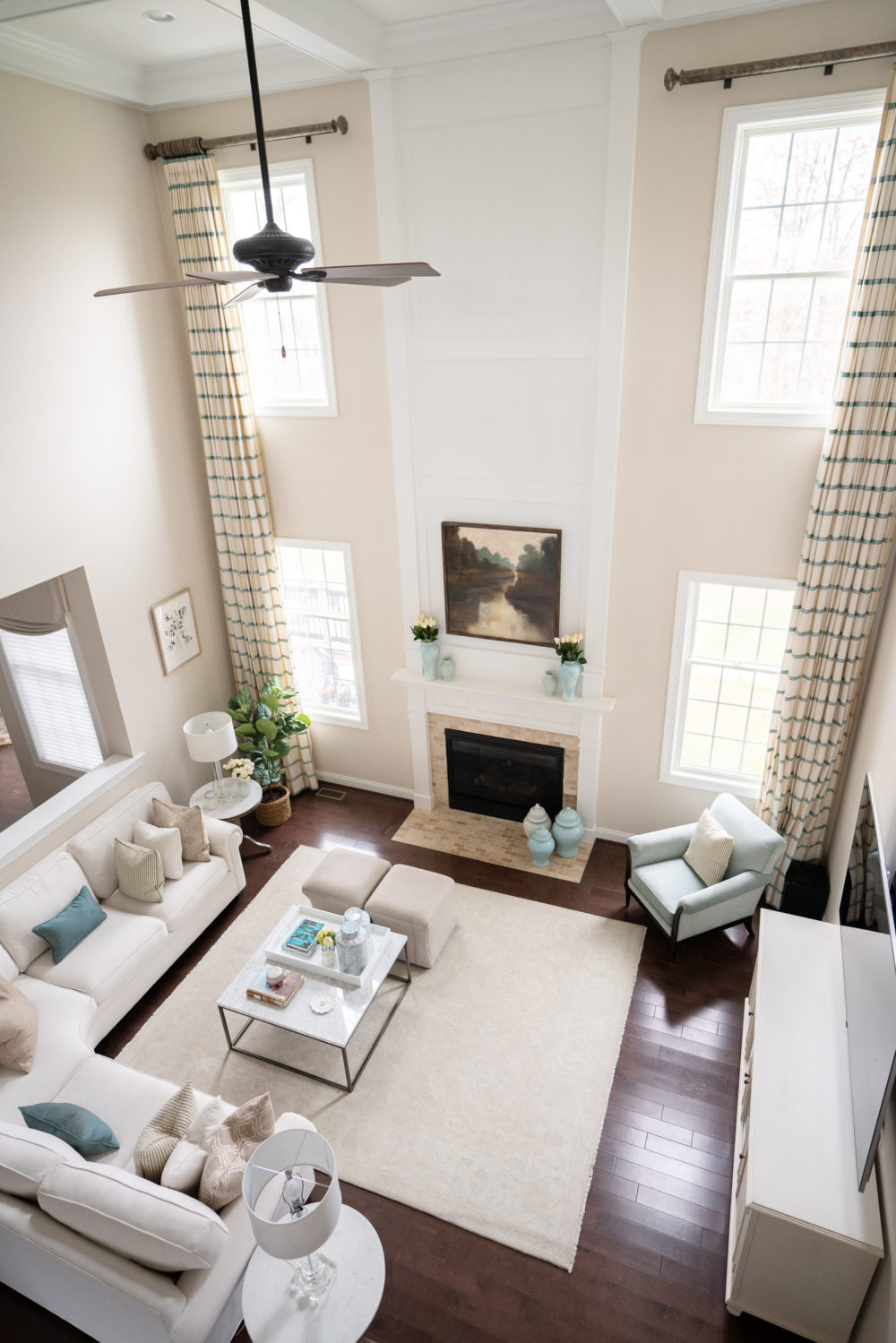 Living Room Reveal With Crypton Home Fabrics The Blue