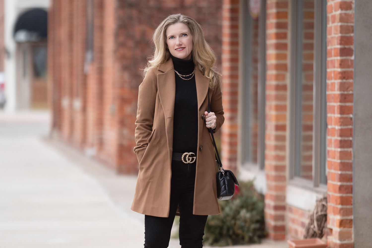 notch collar wool coat fleurette