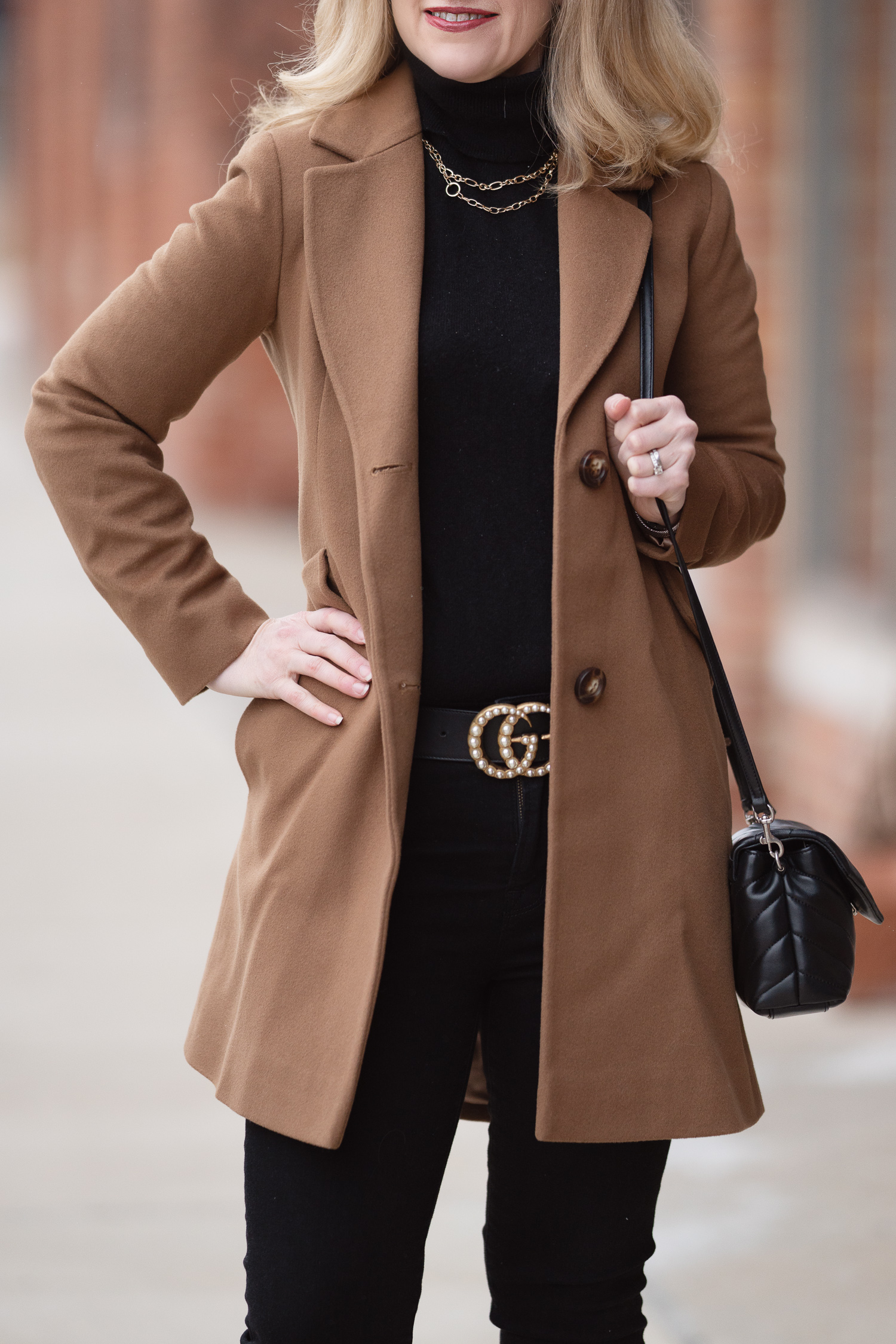 fleurette notch collar wool coat